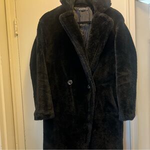 Preowned Long Faux Fur Jacket by Pretty Little Things